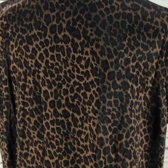 Studio C Plus‎ Blouse Cheetah Print Button Up Down Size 26 - Picture 5 of 8